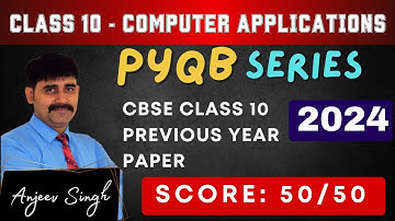 CBSE Class 10 Computer Application Question Paper 2024 with Answer | Class X Computer Applications