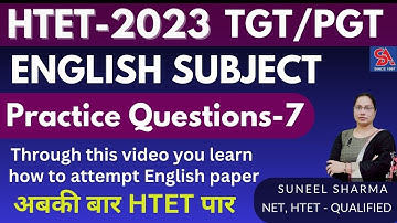 HTET ENGLISH TGT/PGT-2023 I ENGLISH SUBJECT - PRACTICE QUESTIONS-7 I अबकी बार HTET पार #htettgtpgt