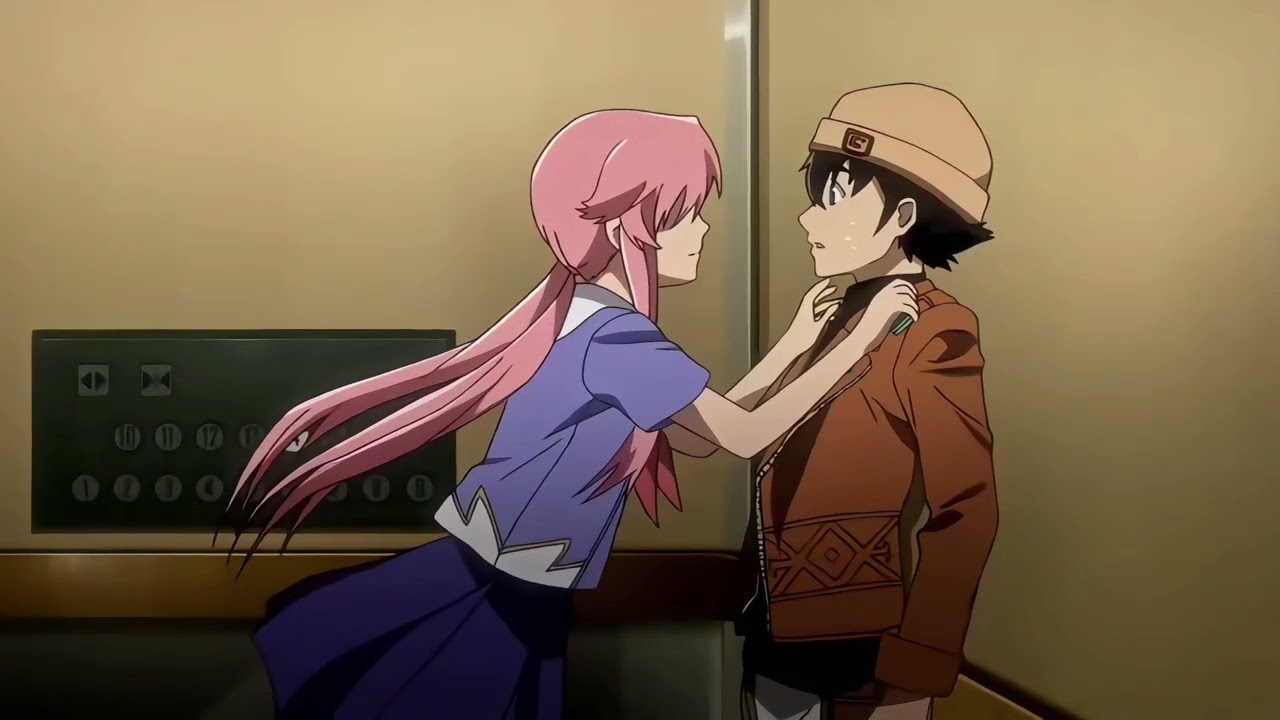 Future Diary | Yuno Gasai and Yukiteru Amano kiss | twixtor 4k