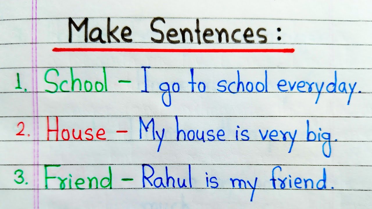 make sentences in english presentation