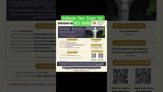 GCET PG 2027. Gokhale Common Entrance Test for Masters in Economics | Seats | Cutoff | Admission
