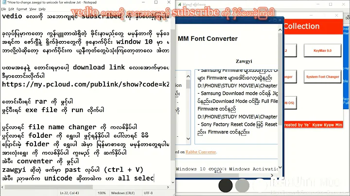 How to change zawgyi to unicode folder name and file name( ဖိုင်အားလုံး မြန်မာစာမှန်အောင်လုပ်နည်း)