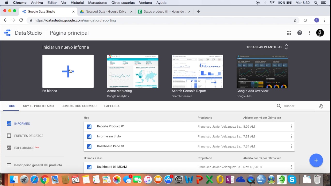 Google Data Studio Ejemplo 01 - YouTube