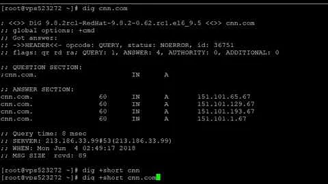 Linux command to view the IP of a domain name