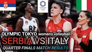 Olympic tokyo women's volleyball Serbia vs Italy | Quarter Final Results - August 4, 2021