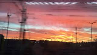 Beautiful hypnotic sunrise from my train window this morning