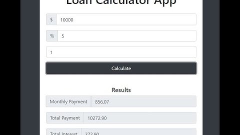 Loan Calculator App using JavaScript