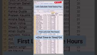 How To Calculate Employee Hourly Salary #viral #trending #excel