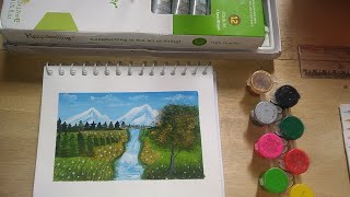 Details How to paint Mountain landscape / mountain river acrylic painting for beginners / #39 Update