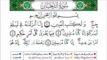 سورة الدخان برواية ورش عن نافع للقارئ أحمد بن قاسم باعلي و سعيد