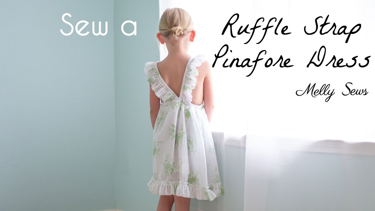 55+ Free Sewing Pattern Women Ruffle Strap Pinafore Dress - AagatZaroon