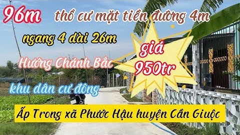 ❤️ 96m thổ cư mặt tiền pêtông 4m ấp Trong Phước Hậu Cần Giuộc giá 950tr