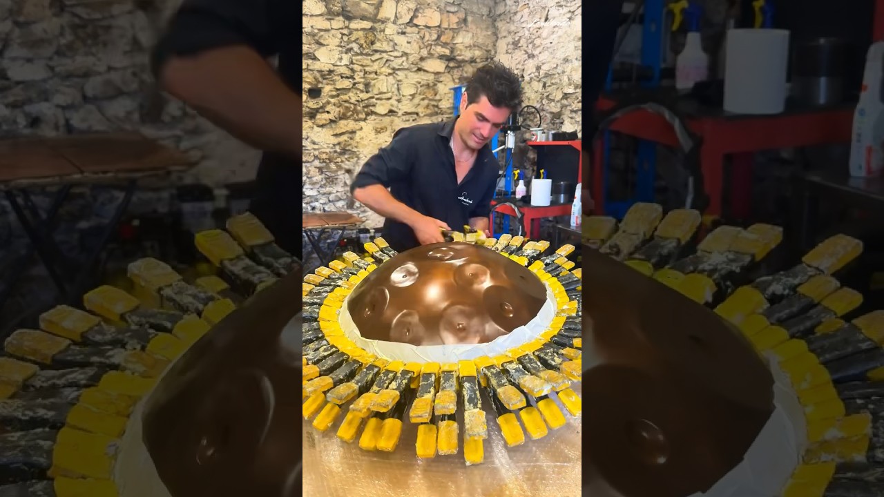 Before the final Tuning of Lombardo Handpan! Pygmy 21 notes 😀🎶 #handpanshop #hangdrum #handpan