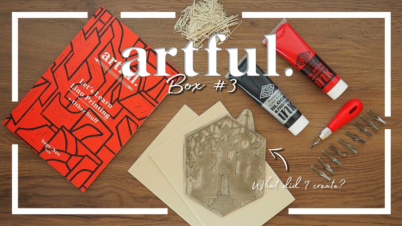 Classic Linocut & Print Kit with 10 items, choose your own colours, UK made  with video tutorials