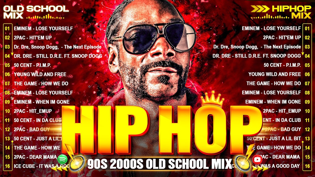 TOP OLD SCHOOL HIP HOP Ice Cube, Snoop Dogg,2Pac , Eminem, Dr. Dre, DMX, Xzibit, Method Man, 50 Cent