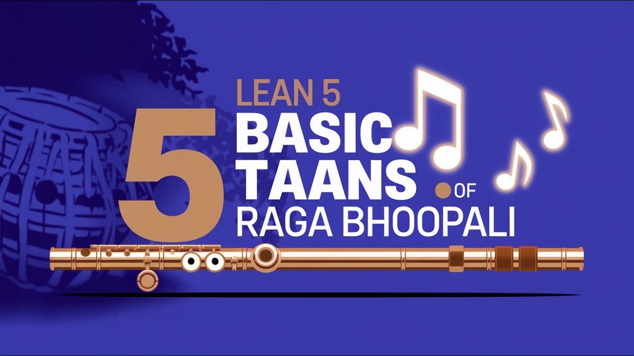 Raga lesson 2 | Raga Bhoopali | 5 Basic taans with notation | Souvik Pal