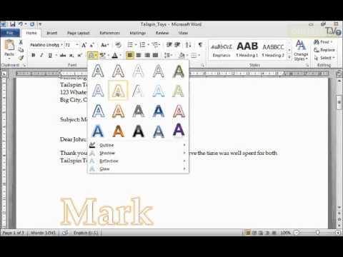How to Best Use Text Effect in Microsoft Word 2010