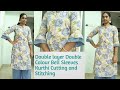 Double Layer Double Colours Bell Sleeves Kurthi Cutting and Stitching / umbrella sleeves