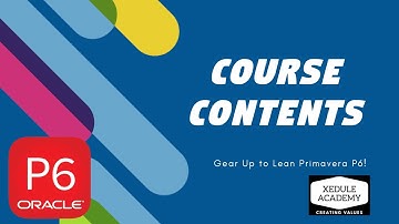 Free Primavera P6 tutorial: Course Contents