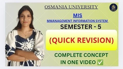 MIS | MANAGEMENTINFORMATIESYSTEEM | VOLLEDIGE SNELLE REVISIE || SEM-5 OU | ‎@shivanipallela