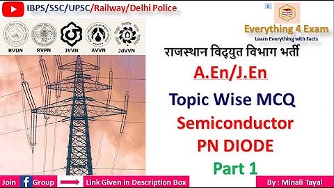 राजस्थान विद्युत विभाग भर्ती 2021 ||EC/EIC Preparation | Semiconductor PN Diode Part 1|MCQ|A.En/J.En