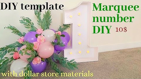 DIY Light Up Marquee number / DIY Mosaic number template