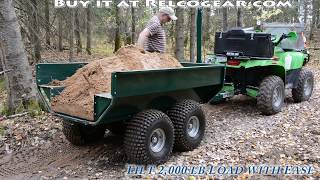 : MUTS ATV Dump Trailer - - Heavy Duty - 2,000 lb Capacity - Tandem Axle - Walking Beam
