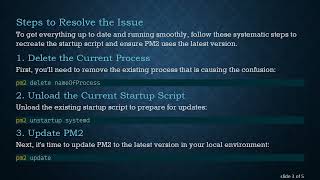 Details How to Resolve In-Memory PM2 is Out-of-Date Update