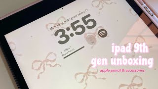ipad 9th gen + apple pencil: unboxing, setup, and accessories • space gray, 64gb • 2024 ⋆𐙚₊˚⊹♡