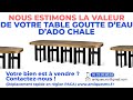 Table goutte deau ado chale estimation