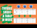 Troubleshoot your table in ms word   misalignment double cells missing lines etc