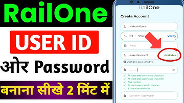 railone user id kaise banaye | railone app user id problem | how to create rail user id kaise banaye