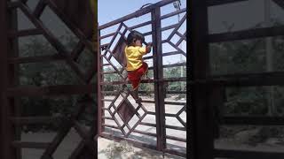 15 Months Old Baby Try To Climb Door Daring Work #shorts