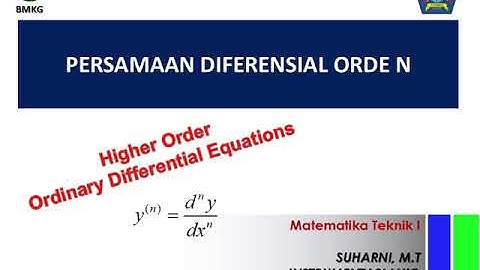 7. Penyelesaian Persamaan Diferensial Orde n