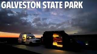 VANLIFE NEIGHBOR & FIXING MY BROKEN FRIDGE | Galveston State Park | Texas Travel Time | Solo Vanlife