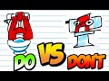 Cool DOs &amp; DON&#39;Ts Drawing Funny ALPHABET LORE In 1 Minute CHALLENGE!