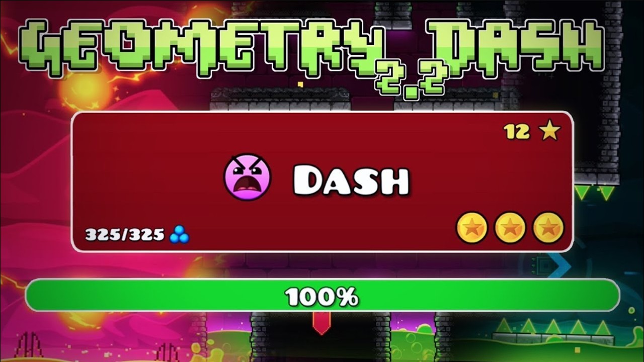 Dash 100 Percent (Geometry Dash) - YouTube