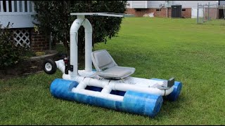 Homemade solar powered 5 cooler fishing boat