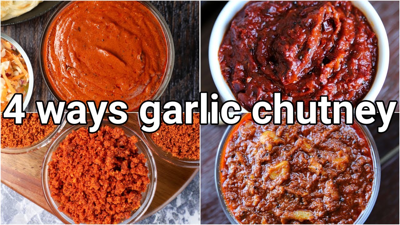 4 must try garlic chutney recipes | 4 garlic chutney for indian street food chaats | chaat chatnis | Hebbar | Hebbars Kitchen