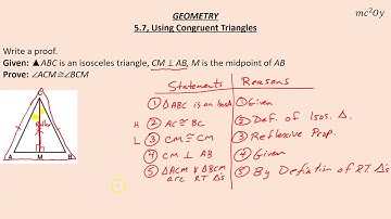 G 5.7 Using Congruent Triangles