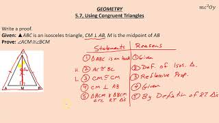 G 5.7 Using Congruent Triangles screenshot 1