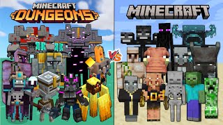 Minecraft vs Minecraft Dungeons  Epic Mob Battle Showdown!