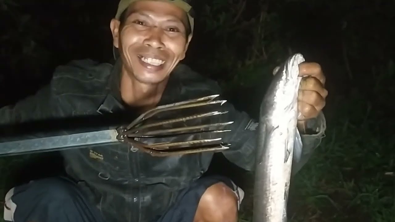 How To Catch and Cook Hunting large Snakehead fish at Night Using