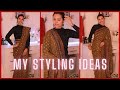 How to Re-style Old Georgette Saree | 3 Ways To Style Saree In Winters | #MyStylingIdeas #omnistyles