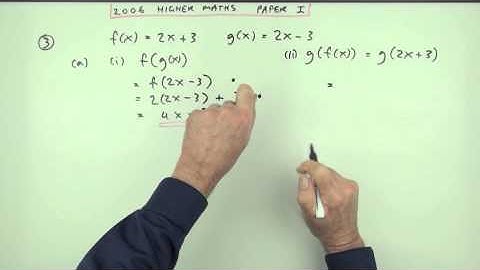 2006 SQA Higher Maths:  paper 1 no.3:  Function of a function