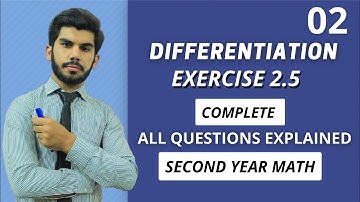 2nd year math chapter 2 Differentiation exercise 2.5 complete