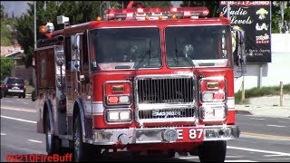 LAFD Engine 87 & Rescue 87 Responding