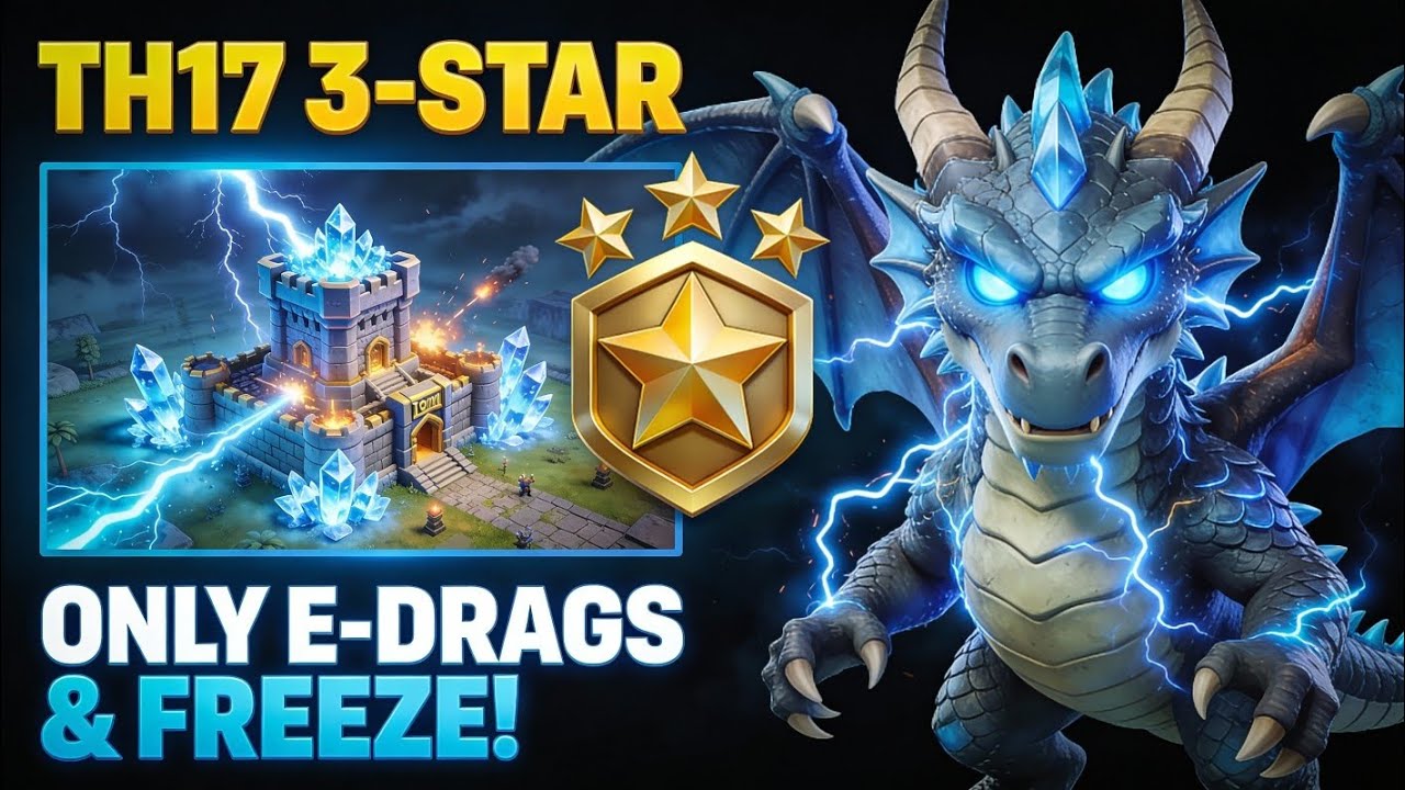 3 Star in clash of clans Townhall 17 with only Electro dragons and Freeze spell 