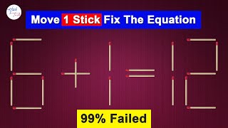 Move Only 1 Stick to Make Equation Correct 👍 | Matchstick Puzzles with Answers ✔ #hacktrick