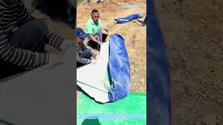 Cement blanket for pond slope stabilization (Game-changer!)